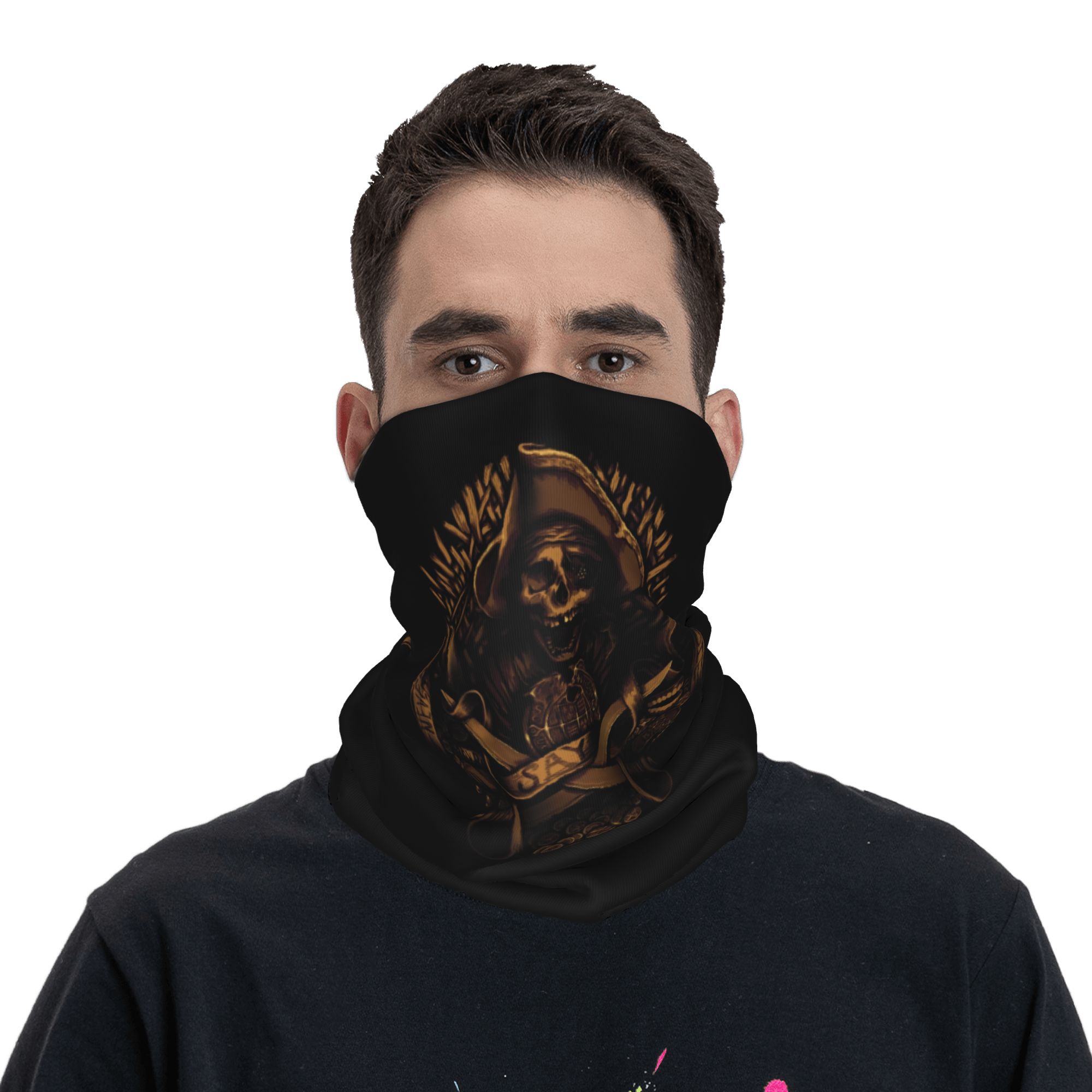 Custom Never Say Die Pirate Sk - Neck Gaiter Face Cover 评论和价格